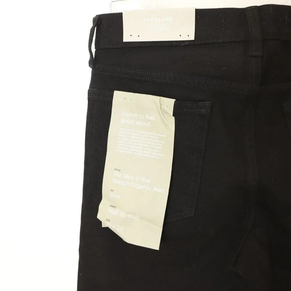 Everlane Uniform The Slim 4-Way Stretch Organic Cotton Jean 29x30 Black NWT B74